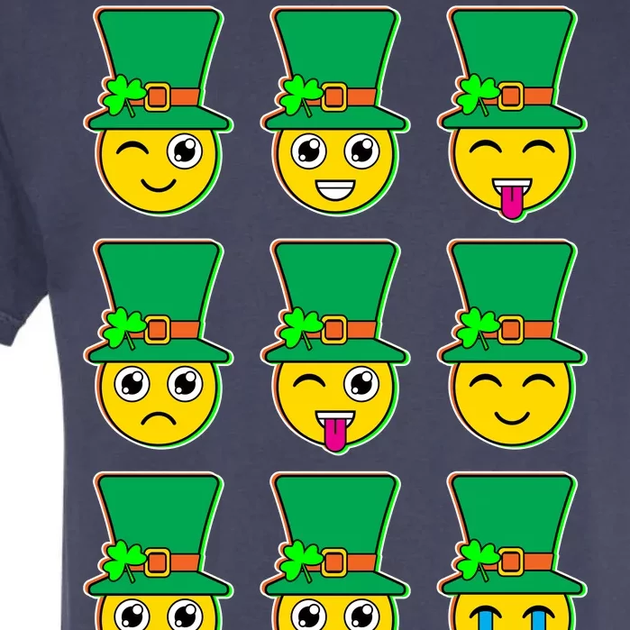 Funny St Patrick's Day Irish Emojis Garment-Dyed Heavyweight T-Shirt