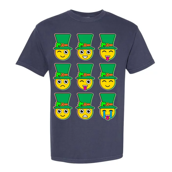 Funny St Patrick's Day Irish Emojis Garment-Dyed Heavyweight T-Shirt