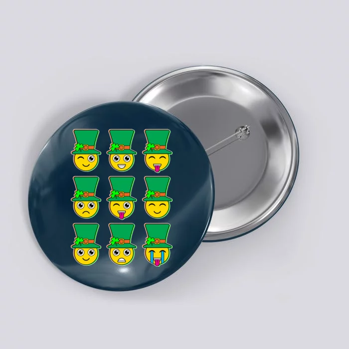 Funny St Patrick's Day Irish Emojis Button