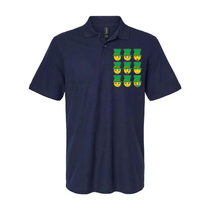 Funny St Patrick's Day Irish Emojis Softstyle Adult Sport Polo