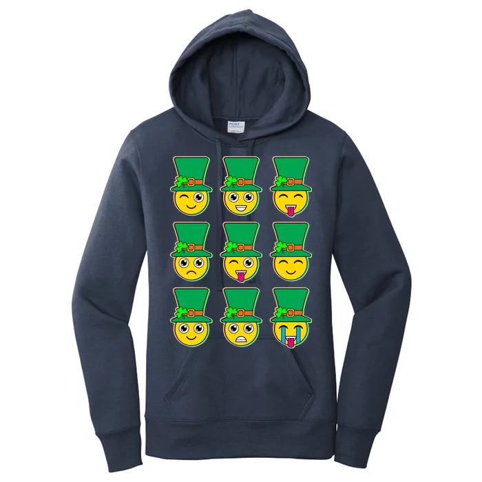 Funny St Patrick's Day Irish Emojis Women's Pullover Hoodie