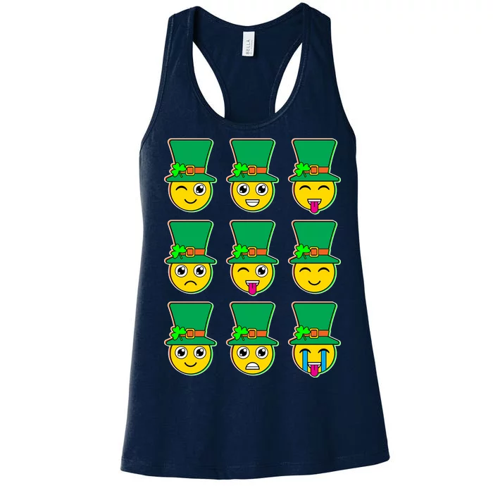 Funny St Patrick's Day Irish Emojis Women's Racerback Tank