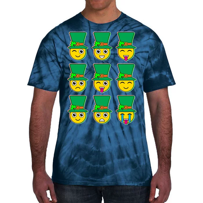 Funny St Patrick's Day Irish Emojis Tie-Dye T-Shirt