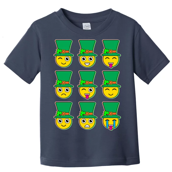 Funny St Patrick's Day Irish Emojis Toddler T-Shirt