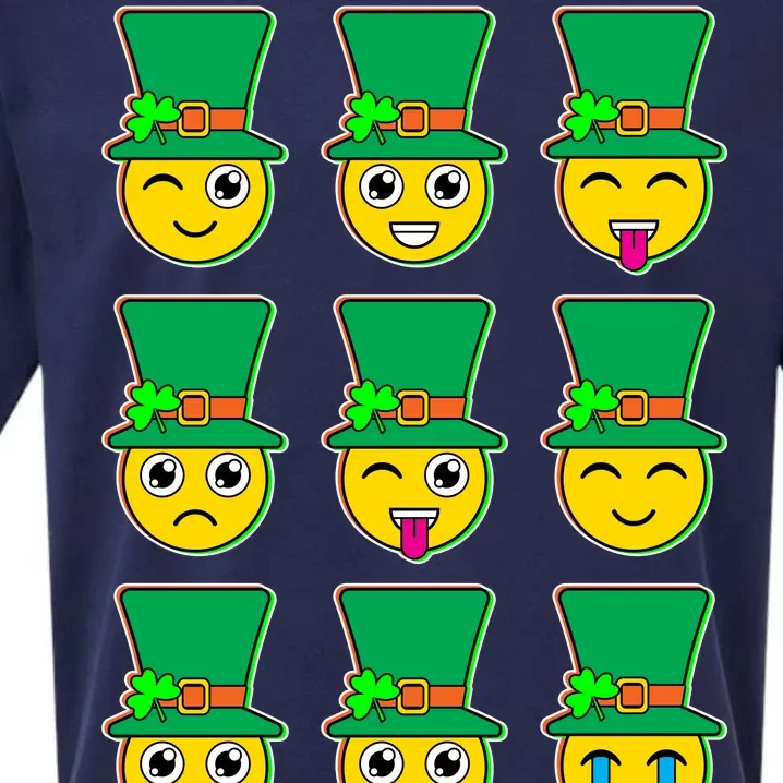 Funny St Patrick's Day Irish Emojis Sueded Cloud Jersey T-Shirt