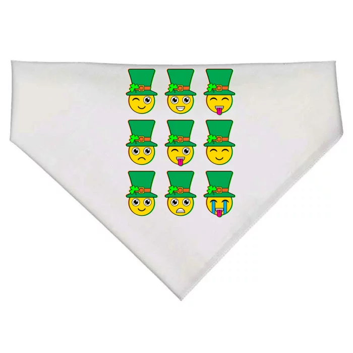 Funny St Patrick's Day Irish Emojis USA-Made Doggie Bandana