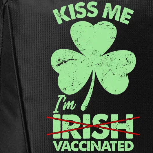 Funny St Patrick's Day Kiss Me I'm Irish Vaccinated City Backpack