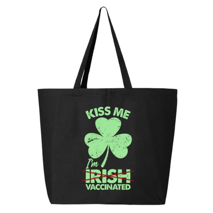 Funny St Patrick's Day Kiss Me I'm Irish Vaccinated 25L Jumbo Tote