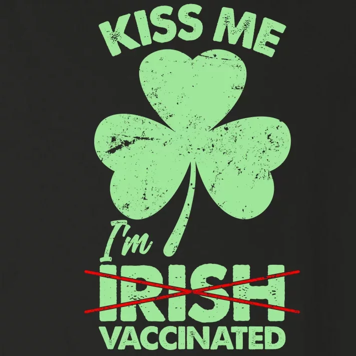 Funny St Patrick's Day Kiss Me I'm Irish Vaccinated Toddler Long Sleeve Shirt