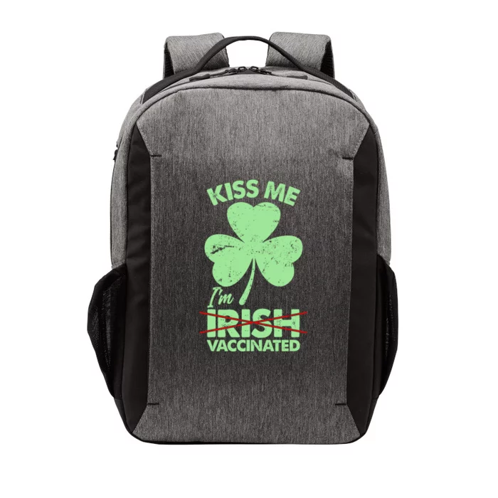 Funny St Patrick's Day Kiss Me I'm Irish Vaccinated Vector Backpack