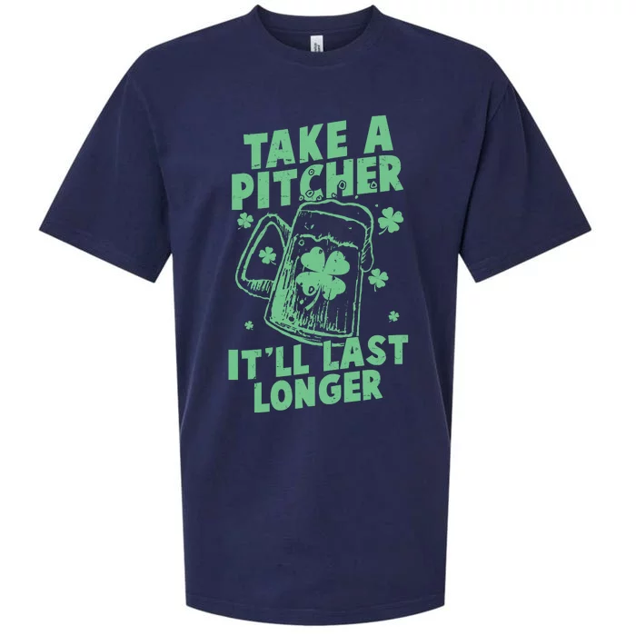 Funny St Patrick's Day Take A Pitcher It'll Last Longer Sueded Cloud Jersey T-Shirt