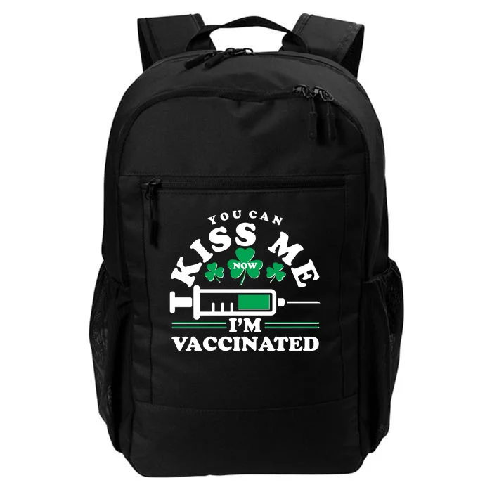 Funny St Patrick's Day You Can Kiss Me Now I'm Vaccinated Daily Commute Backpack