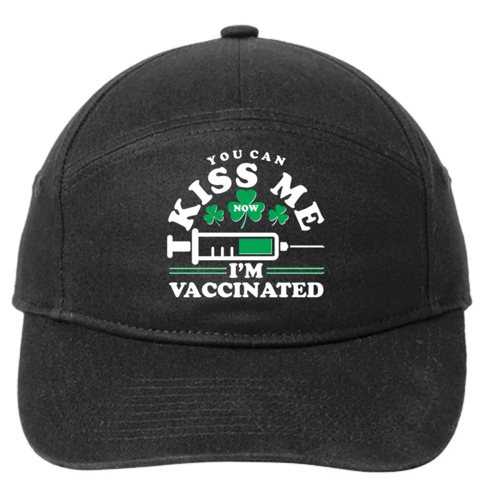 Funny St Patrick's Day You Can Kiss Me Now I'm Vaccinated 7-Panel Snapback Hat