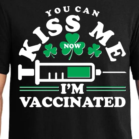 Funny St Patrick's Day You Can Kiss Me Now I'm Vaccinated Pajama Set