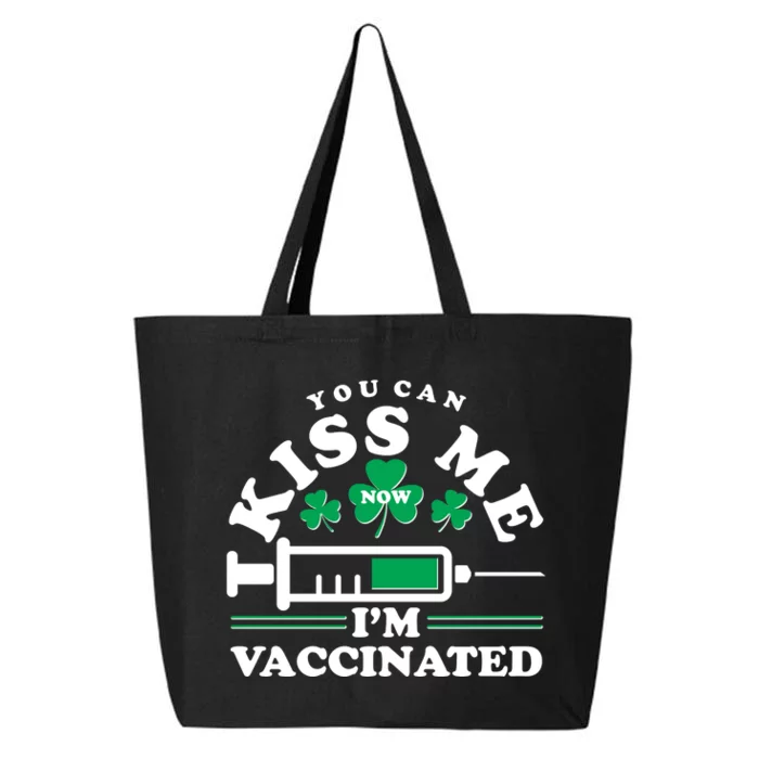 Funny St Patrick's Day You Can Kiss Me Now I'm Vaccinated 25L Jumbo Tote