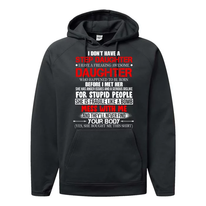 Funny Step Daughter Design For Dads And Moms Performance Fleece Hoodie