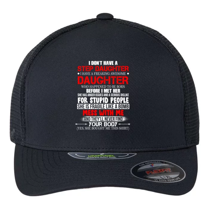 Funny Step Daughter Design For Dads And Moms Flexfit Unipanel Trucker Cap