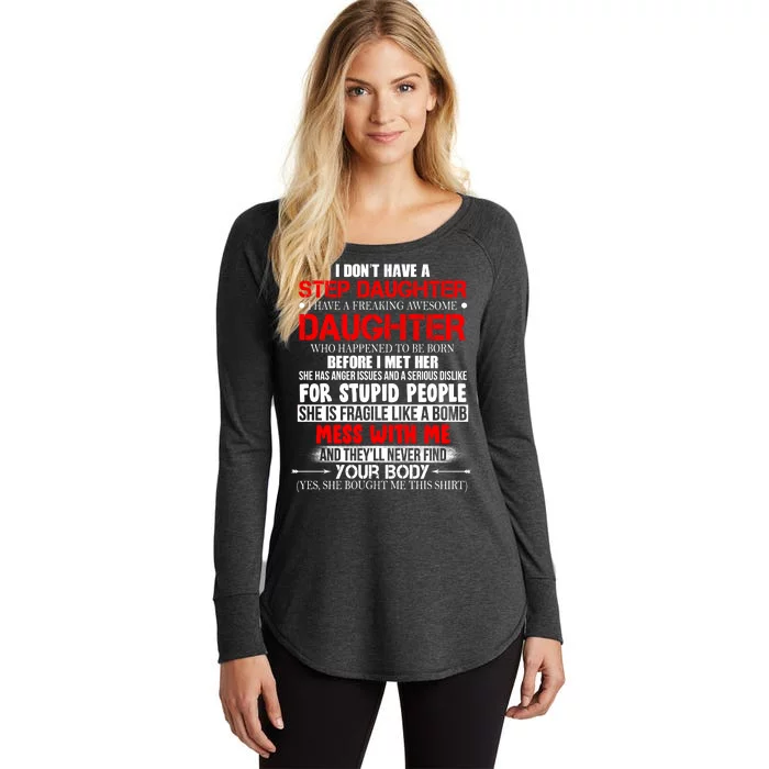 Funny Step Daughter Design For Dads And Moms Women's Perfect Tri Tunic Long Sleeve Shirt