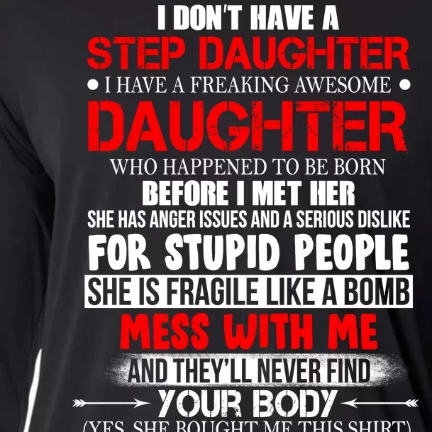 Funny Step Daughter Design For Dads And Moms Cooling Performance Long Sleeve Crew