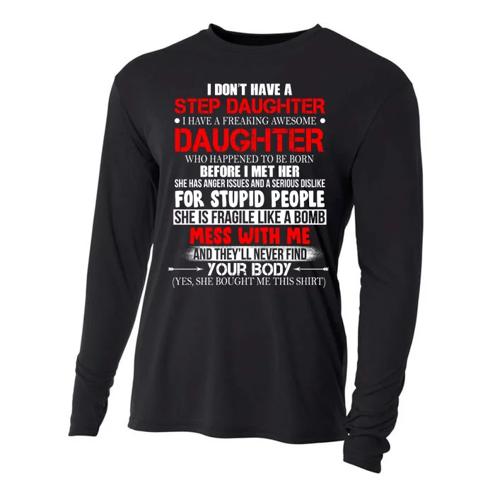 Funny Step Daughter Design For Dads And Moms Cooling Performance Long Sleeve Crew