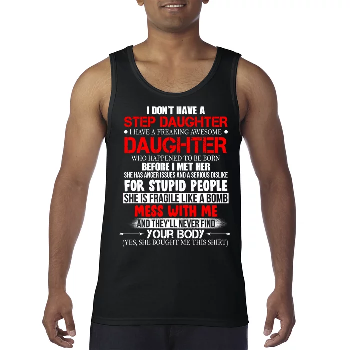 Funny Step Daughter Design For Dads And Moms Tank Top