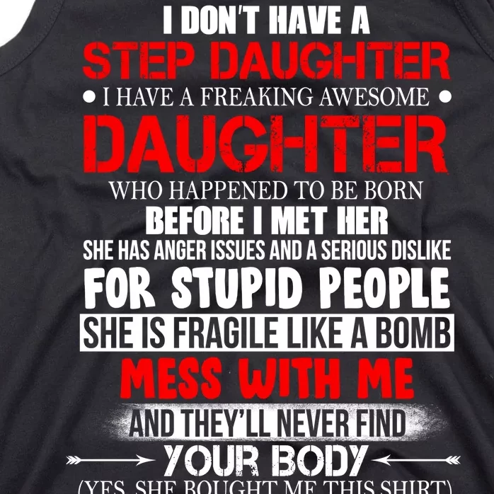 Funny Step Daughter Design For Dads And Moms Tank Top