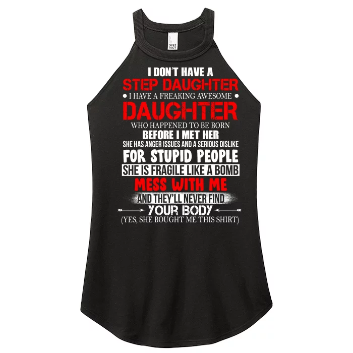 Funny Step Daughter Design For Dads And Moms Women’s Perfect Tri Rocker Tank