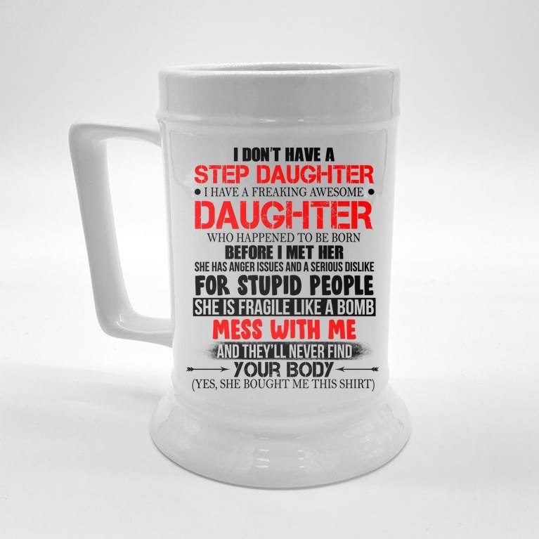 Funny Step Daughter Design For Dads And Moms Beer Stein