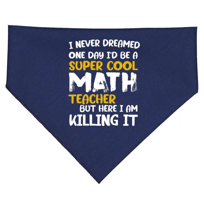 Funny Super Cool Math Teacher USA-Made Doggie Bandana