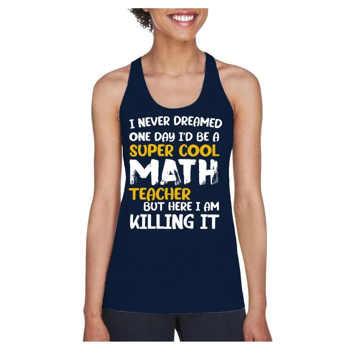 Funny Super Cool Math Teacher Women's Racerback Tank