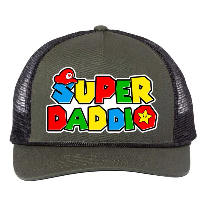 Funny Super Daddio Father's Day Gamer Retro Rope Trucker Hat Cap