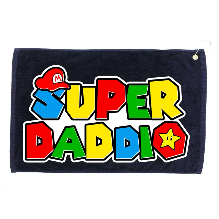 Funny Super Daddio Father's Day Gamer Grommeted Golf Towel