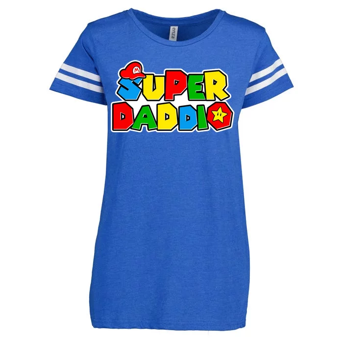 Funny Super Daddio Father's Day Gamer Enza Ladies Jersey Football T-Shirt