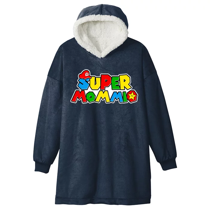 Funny Super Mommio Mother's Day Gamer Hooded Wearable Blanket