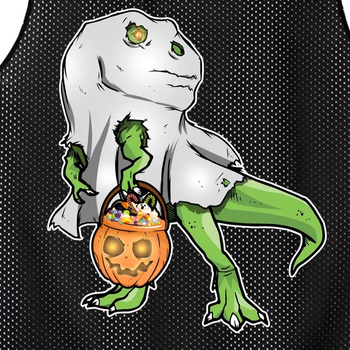 Funny T-Rex Ghost Pumpkin Candy Mesh Reversible Basketball Jersey Tank