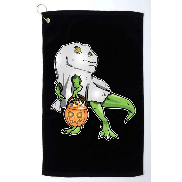 Funny T-Rex Ghost Pumpkin Candy Platinum Collection Golf Towel