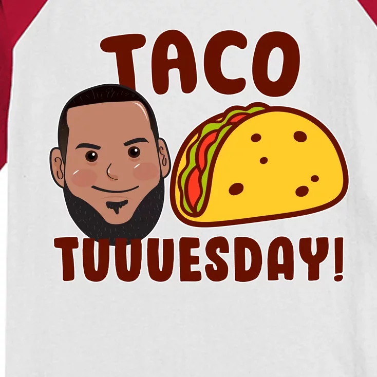 Funny Taco Tuesday Kids Colorblock Raglan Jersey