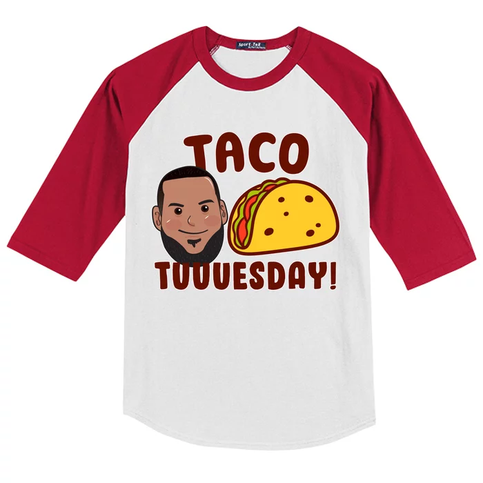 Funny Taco Tuesday Kids Colorblock Raglan Jersey