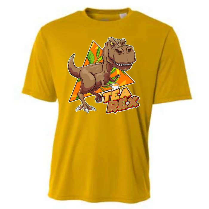 Funny Tea Rex Dinosaur Tea Lover Cooling Performance Crew T-Shirt