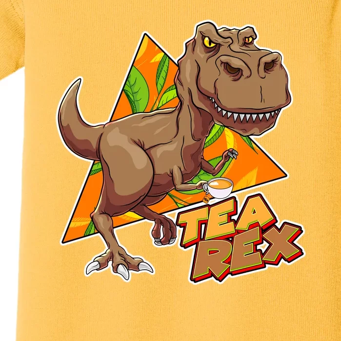 Funny Tea Rex Dinosaur Tea Lover Baby Bodysuit