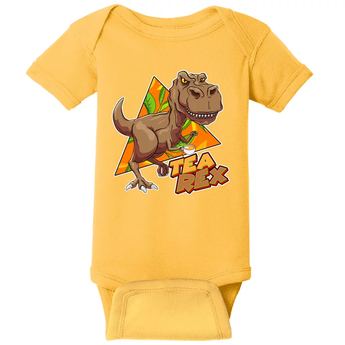 Funny Tea Rex Dinosaur Tea Lover Baby Bodysuit