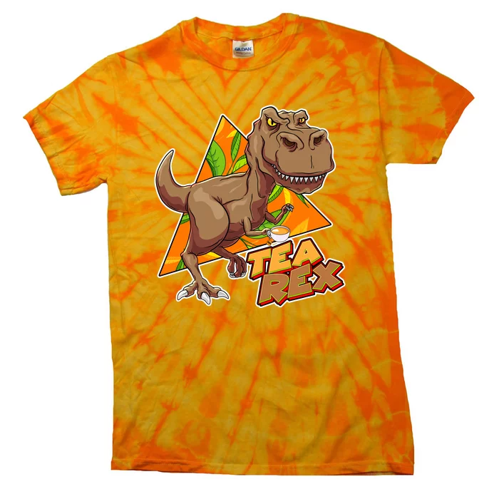 Funny Tea Rex Dinosaur Tea Lover Tie-Dye T-Shirt