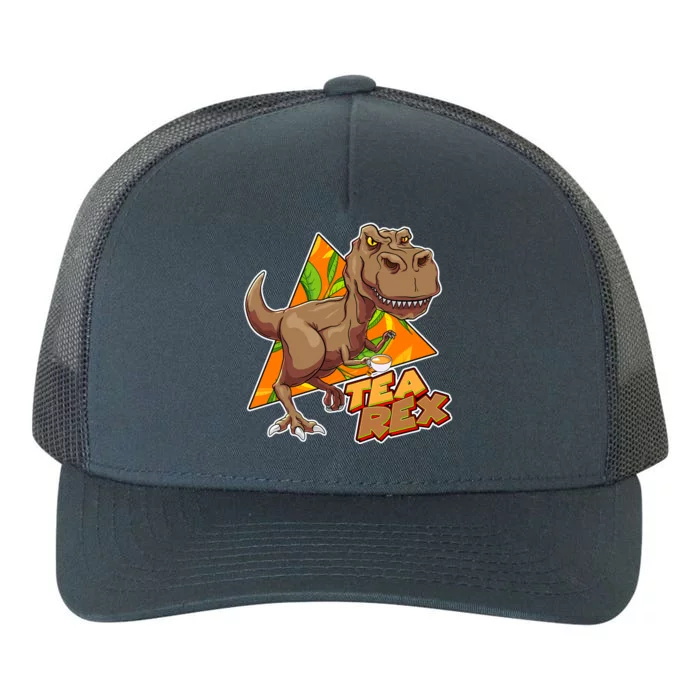 Funny Tea Rex Dinosaur Tea Lover Yupoong Adult 5-Panel Trucker Hat