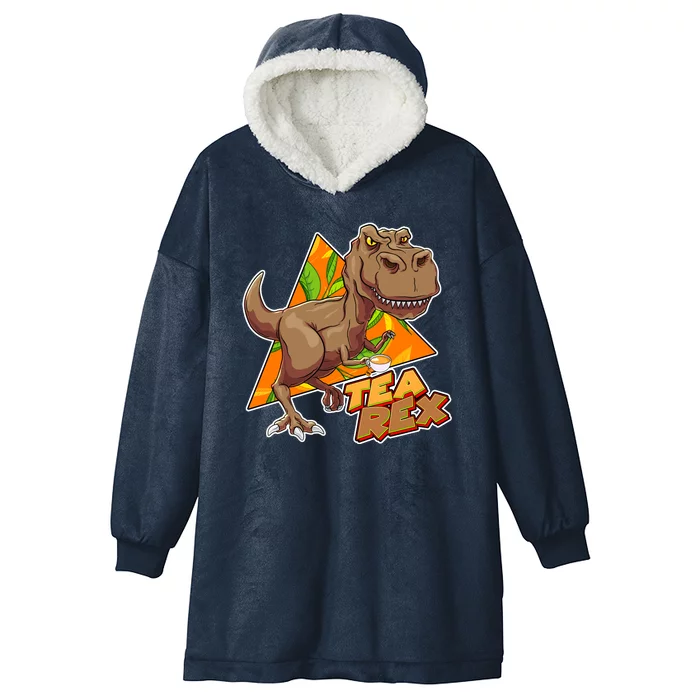 Funny Tea Rex Dinosaur Tea Lover Hooded Wearable Blanket