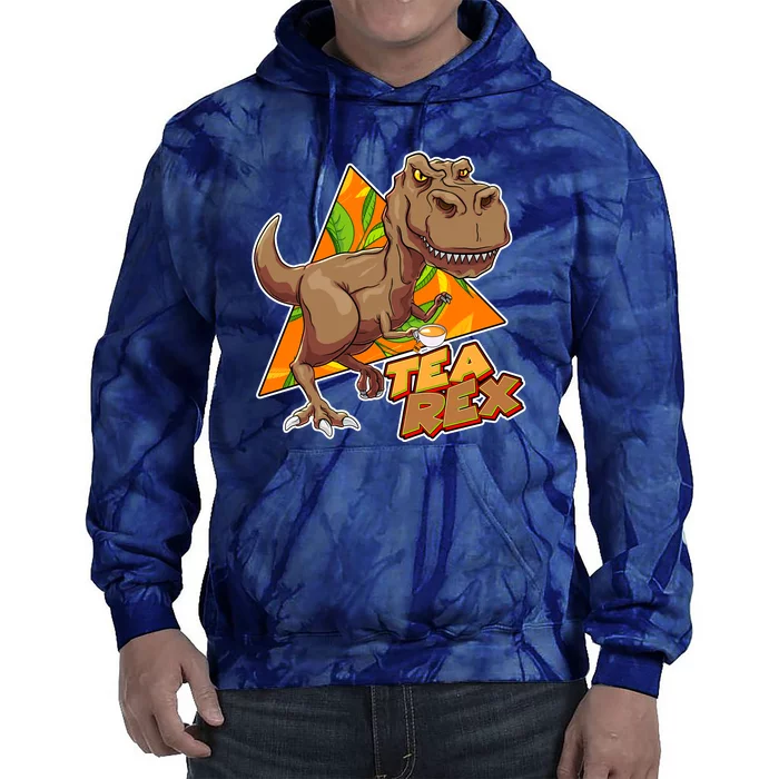 Funny Tea Rex Dinosaur Tea Lover Tie Dye Hoodie