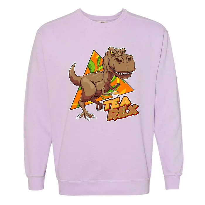 Funny Tea Rex Dinosaur Tea Lover Garment-Dyed Sweatshirt