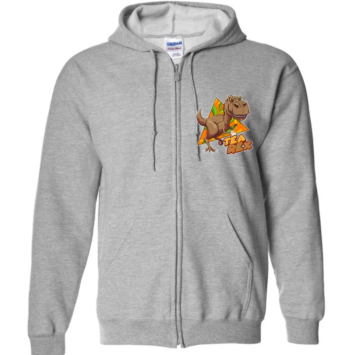 Funny Tea Rex Dinosaur Tea Lover Full Zip Hoodie