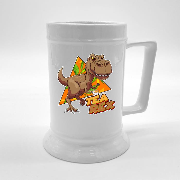 Funny Tea Rex Dinosaur Tea Lover Front & Back Beer Stein