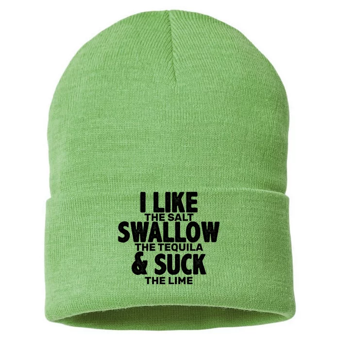 Funny Tequila Shots Sustainable Knit Beanie