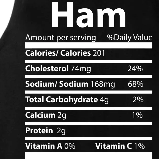 Funny Thanksgiving Christmas Ham Food Nutrition Facts Ladies Tri-Blend Wicking Tank